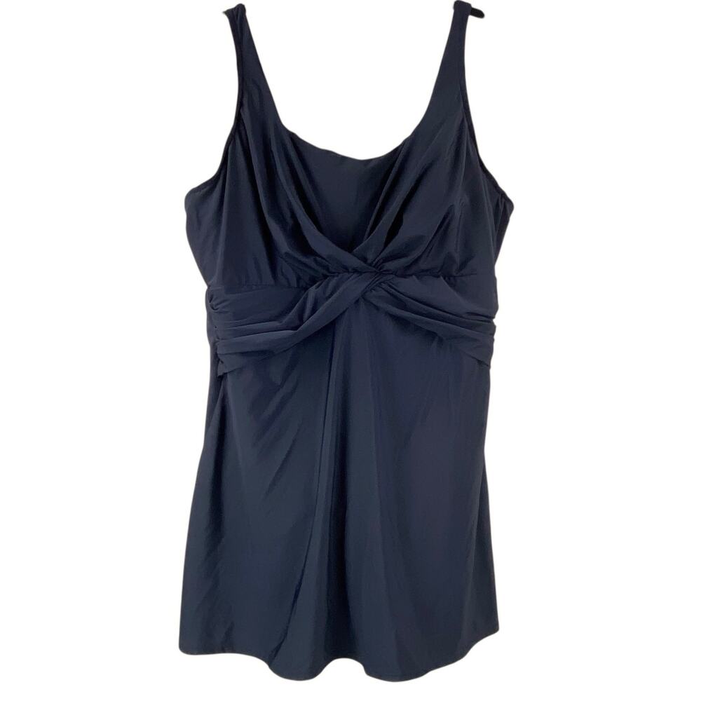 Lands' End Womens Bathing Suit Skirted Size 20 Black